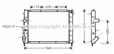 AVA QUALITY COOLING rt2231 -  Радиатор, охлаждение двигателя